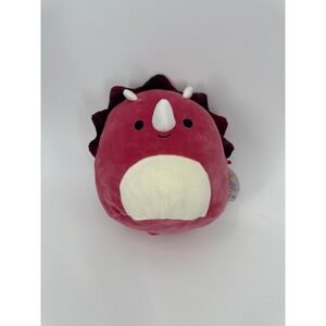 Squishmallows 8" Tristan Triceratops Red Dinosaur Plush Toy